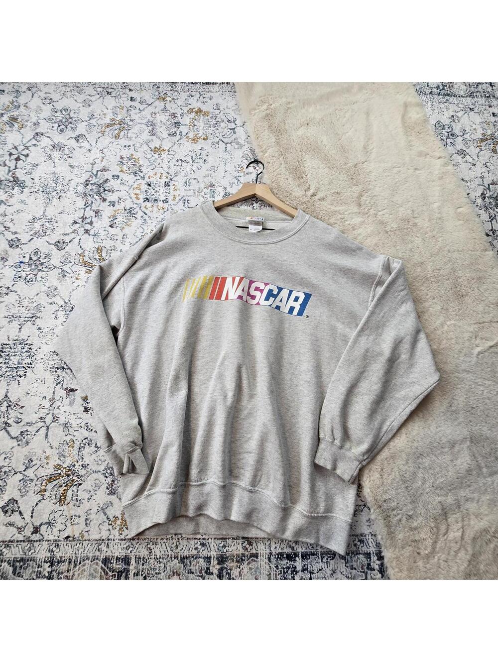 Nascar Branded Gray Crewneck Graphic Men XL